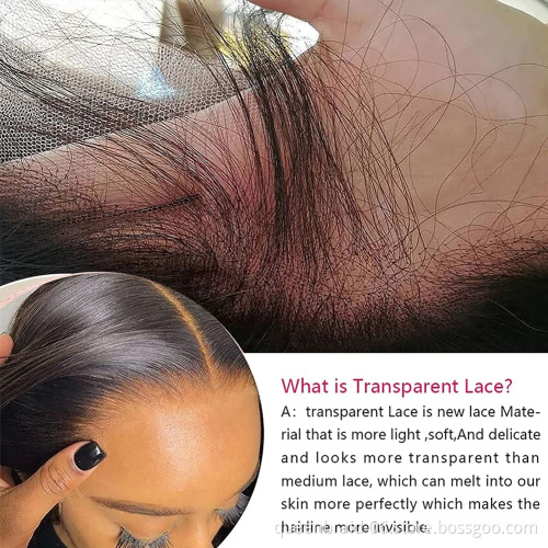 Transparent Lace Front Wigs Human Hair Straight Lace Front Wigs 4x4 HD Lace Closure Wigs Human Hair Pre Plucked Natural Color
